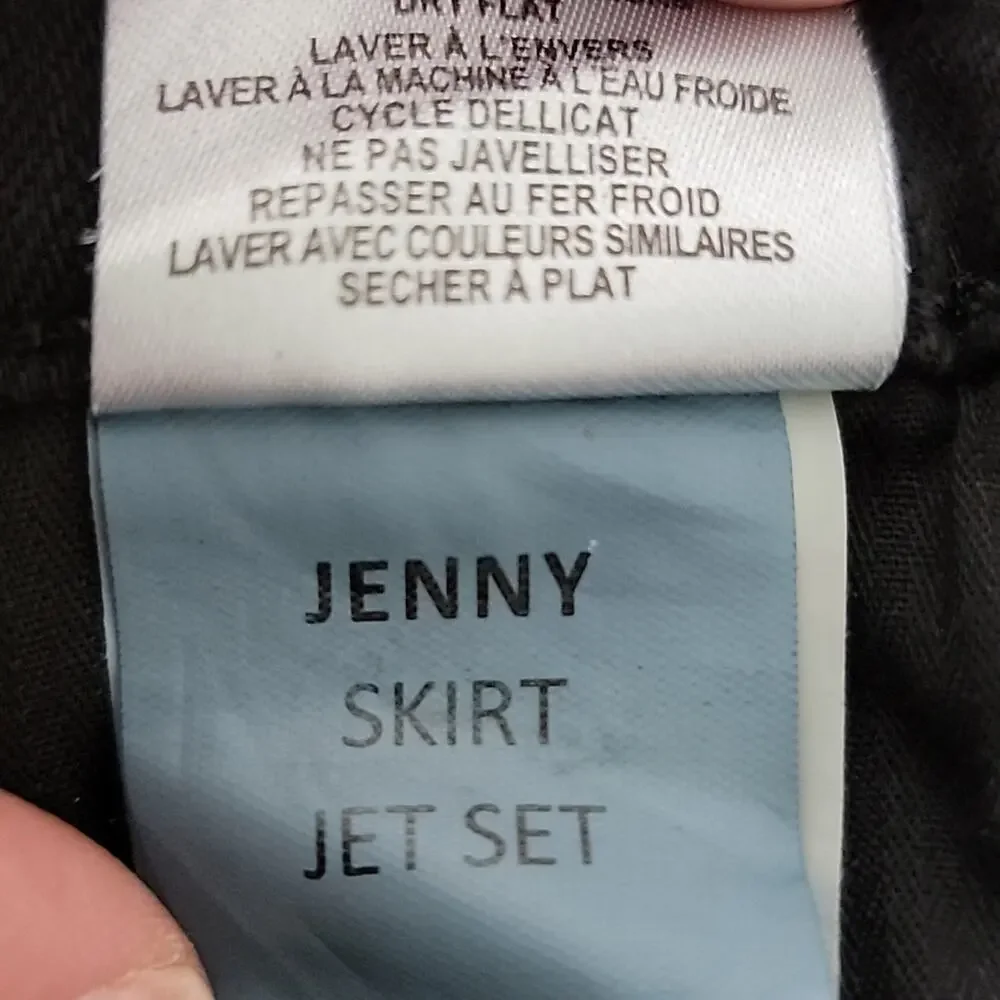 DL1961 Girls Denim‎ Jenny Mini Skirt in Black Jet Set Raw Hem 12